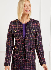 NEW TALBOTS MIDNIGHT SPARKLE TWEED JACKET SIZE 10
