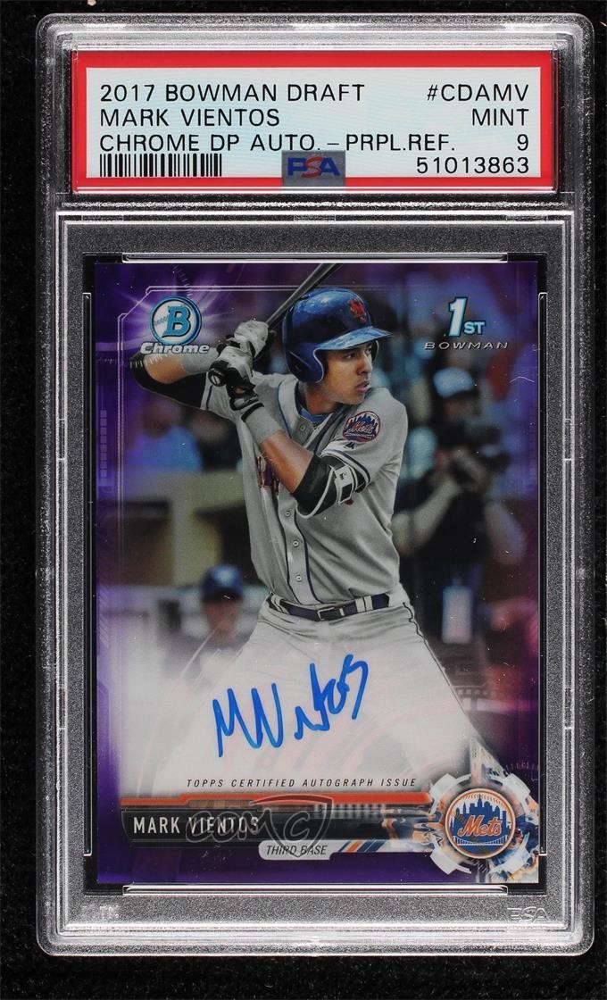 2017 Bowman Draft Chrome Pick Purple Refractor 27/250 Mark Vientos Auto 4n0