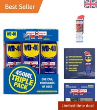 Versatile 450ml WD-40 Lubricant Spray – 3-Pack for Corrosion and Rust Prevention 29.62 per litre