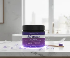 Purple Teeth Whitening Powder 5D White Color Corrector Stain Remover Baking Soda