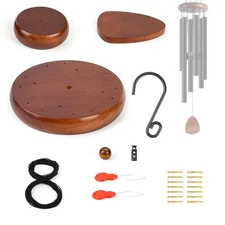 Wind Chime Parts Kit, 24 PCS Complete DIY Set with Hooks, Round Top, Clapper