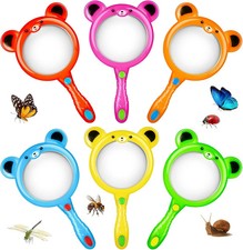 6Pcs Magnifying Glass for Kids, Colorful Hand Toy Magnifying Glass, Mini Magnify