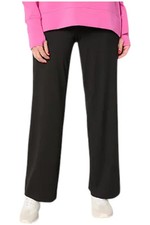 Belle by Kim Gravel Women's Athletic Jersey Wide Leg Pant Black