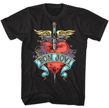 Bon Jovi Pierced Heart Tattoo T Shirt S-5XL Q8374