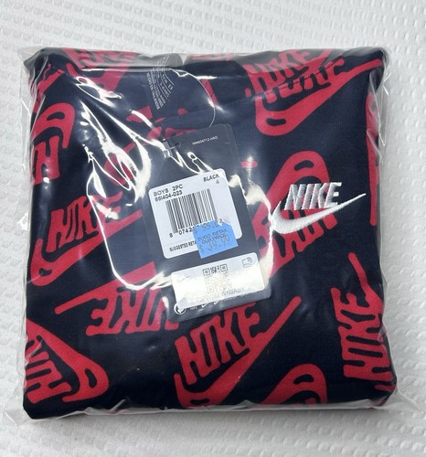 Nike pullover hoodie black and red size Kids 4 - Picture 6 of 6