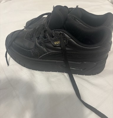 PUMA Cali Dream Leather Black Lace Up Athletic Sneakers 383157-02 2022