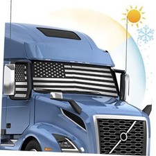 Semi Truck Sun Shade for Windshield and Side Window Retractable US Flag