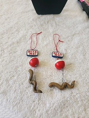 Bite Me Worm Bait, Bobber, And  Lure, Fishing Christmas Ornaments