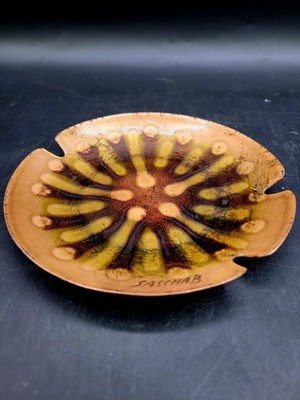 Signed Copper Enamel Brastoff s Studio MCM Artist Designer Sascha Brastoff Tray 