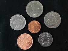 Bank Of Uganda 6 PCS Coin Set 200, 100, 50, 10, 2 & 1 Shillings 1987 & 2015 AU