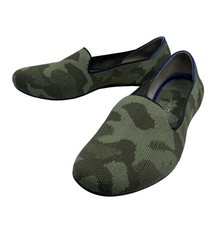 Rothy's The Loafer Green Camo Slip On Flat Knit Shoes Women's Size 8 With Box 