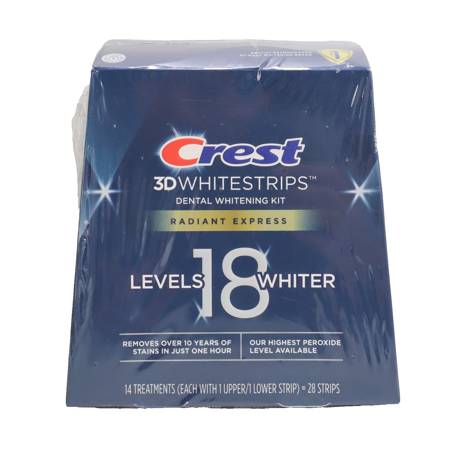 Crest 3D Whitestrips Radiant Express Whitening Kit, 14 Treatments EXP 12/2025