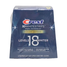Crest 3D Whitestrips Radiant Express Whitening Kit, 14 Treatments EXP 12/2025