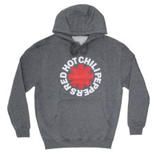 Men's Red Hot Chili Peppers Classic Asterisk Hooded Sweatshirt Large Charcoal