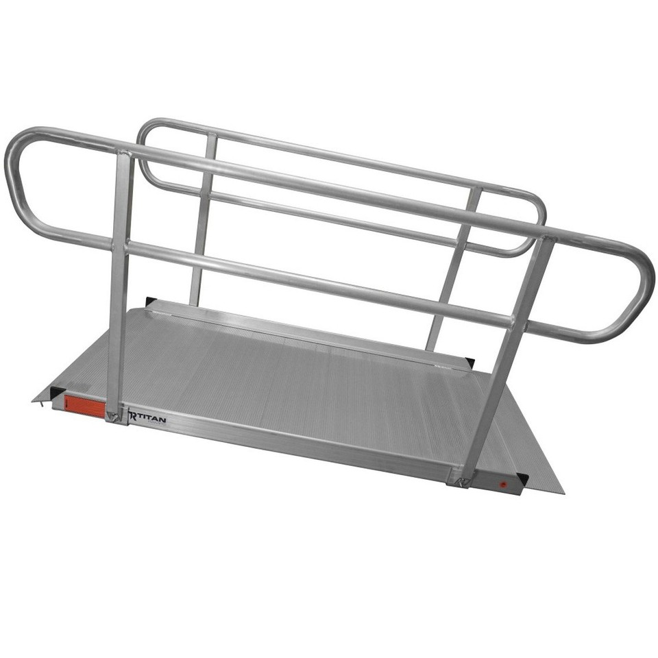 Titan Ramp Handle Titan Ramps 6' Wheelchair Entry Ramp with Handrails – 850 lb. Capacity ...