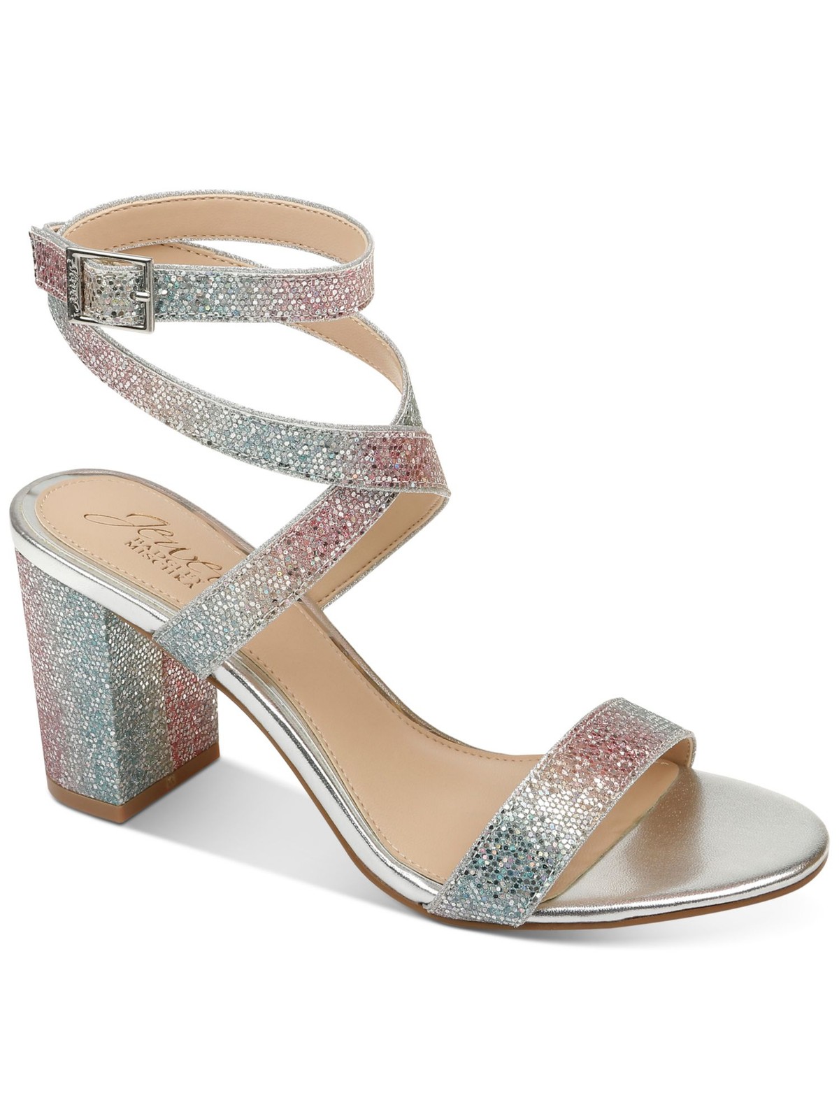 JEWEL BADGLEY MISCHKA Womens Rainbow Silver Newberry Sandals Shoes 95 8390₽