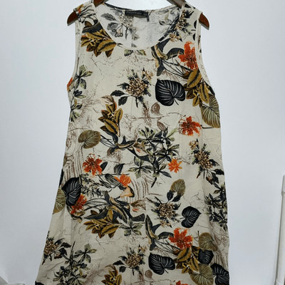 Zanzea Women's Multicolor Tropical 100% Cotton Sleeveless Maxi Dress XXXL NWT