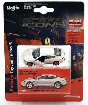 MAISTO PORSCHE TAYCAN TURBO S WHITE (SPEED ICONS 2024 SERIES) LIMITED EDITION  