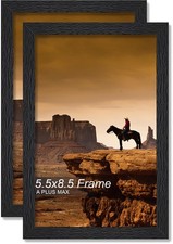 5.5x8.5 Picture Frame Set of 2 Black Light Weight Tabletop and 5.5x8.5,