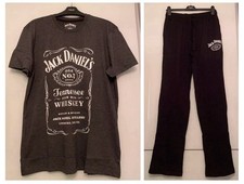 NEXT Mens Official Jack Daniels Grey  Black Loungewear Pyjamas Set - MEDIUM