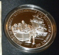 Liberia 2000 Large Silver Proof $20 Birth of a Nation Mayflower