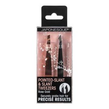 Japonesque Power Duo Bronze Slanted Tip Tweezers