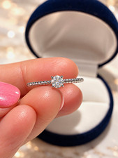 Whispered Promise | Earth-Mined Diamond 925 Solitaire Ring | Gemporia | S½