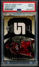 2005 Upper Deck Sweet Shot LeBron James Gold GAME USED Jersey Patch /50 PSA 8