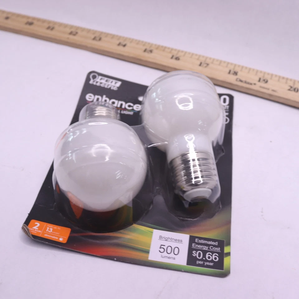 (2-Pk) Feit Electric Globe LED Light Bulb 2700K Warm White G16.5 120V 5.5W - Image 3 of 4