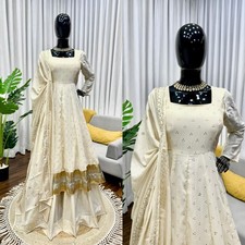 New Bollywood Designer Chinon Top Palazzo With Dupatta For Women And Girls Wear