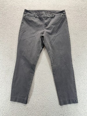 Old Navy Pixie Ankle Pants Womens Gray Cotton Blend Mid Rise Tapered Leg Size 12