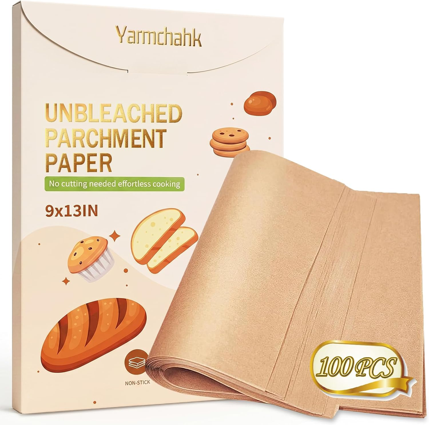 Unbleached Parchment Paper Sheets 9x13 Inch