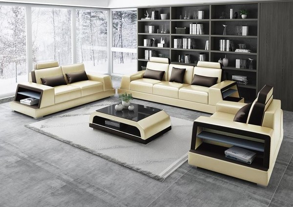 Sofa 3+3 Sofagarnitur Couch Polster Komplett Set Design Leder 2Tlg. Garnituren-image
