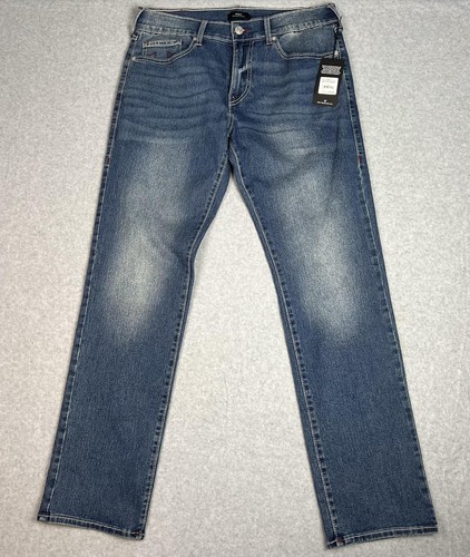 True Religion Ricky Jeans Herren 34 Relaxed Straight Denim Medium Wash Hose
