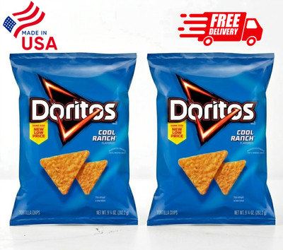 Doritos Cool Ranch Tortilla Chips 9.25 oz Bags Pack of 2 Snack Chips
