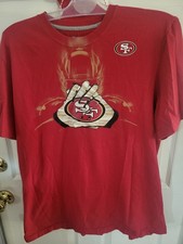 NFL Team Apparel San Francisco 49ers Logo Gloves XL Red And Gold Shirt 