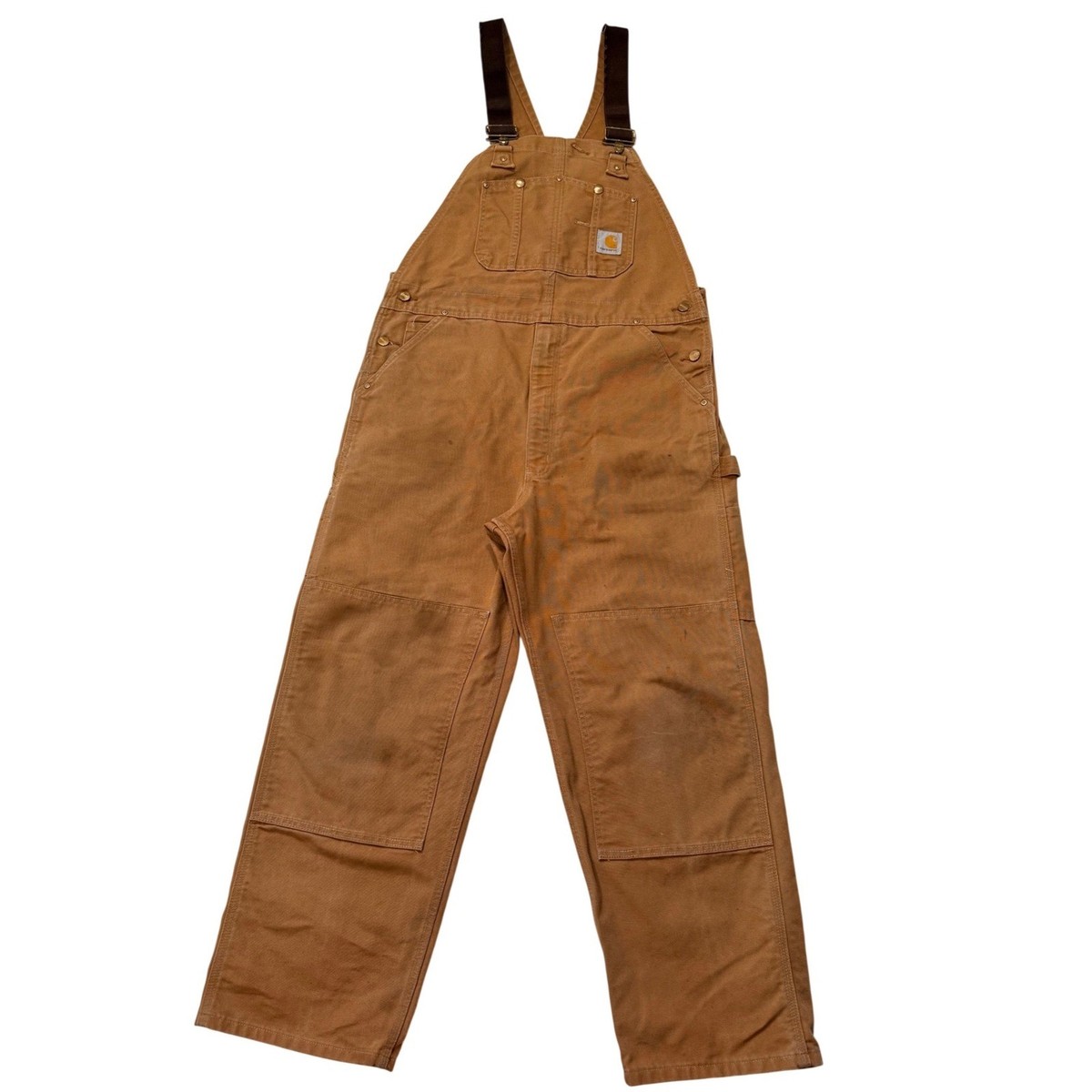 Carhartt Men's Brown Cotton Duck Bib Overalls - 38x30 | eBay