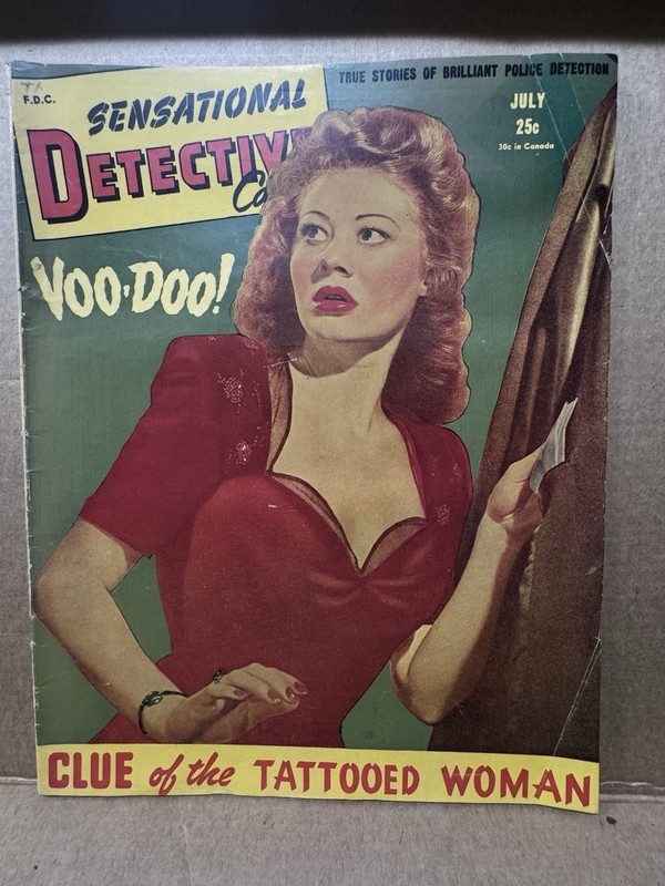 MAG: Vital Detective Cases 7/1945-Good Girl Art-violent-pulp thrills-Voo Doo-FN-