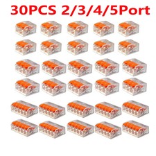 30-Piece Orange Combination Cable Connectors 2-Port 3-Port 4-Port 5-Port