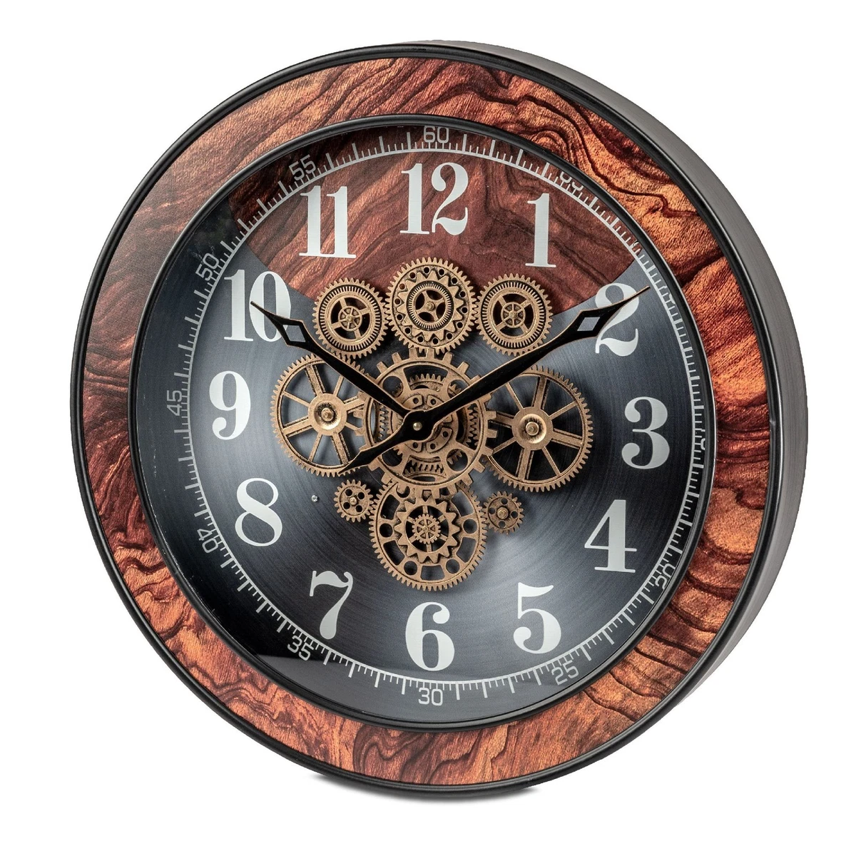 Cander Berlin VIDA - Orologio da parete vintage, silenzioso, 70 cm, in metallo, senza ticchettio, grande, moderno, nero, soggiorno, cucina