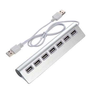 7-Port USB 2.0 bis USB 2.0 Tragbarer Daten-Hub-Adapter für PC-Laptop ()