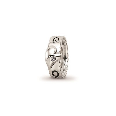 Reflection Beads Sterling Silver Crystal by Swarovski Heart Infinity Spacer Bead