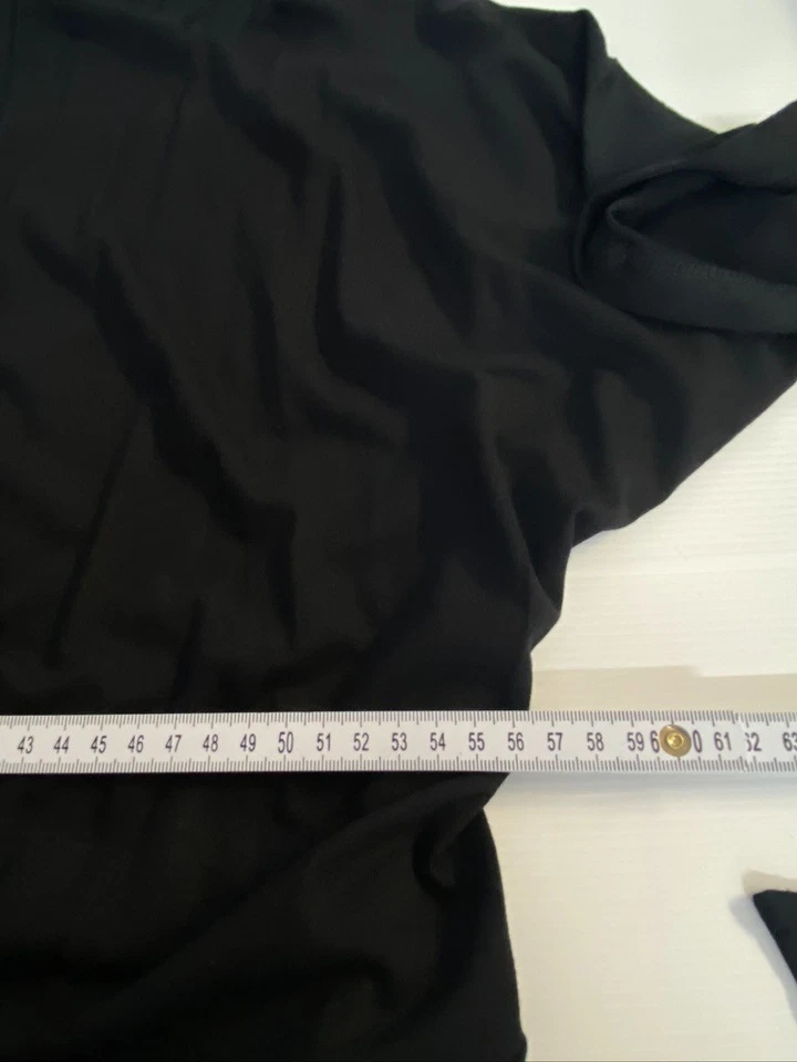 BASICS BY ADRIFT SIZE XL WOMENS BLACK STRETCH MIDI LENGTH WRAP DRESS NEW TAGS - image 2 of 4