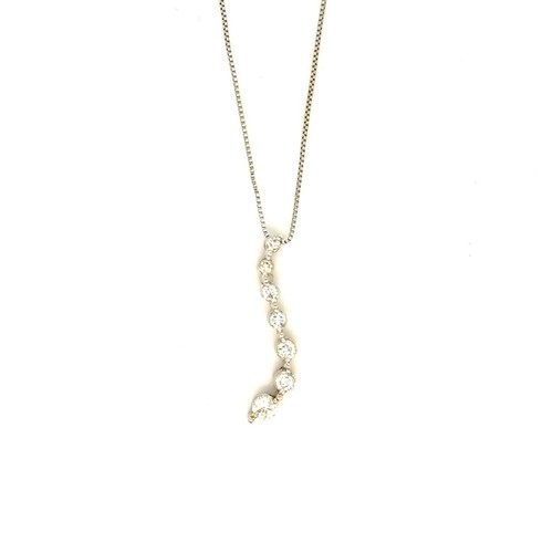 14K White Journey Diamond Journey Necklace