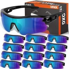 12 Pack Tinted Safety Glasses for Men Women, ANSI Z87.1 Work Glasses Impact S...