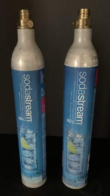 Lot of 2 (Two) SodaStream CO2 Cylinder Replacement Canisters Empty 60L 14.5 oz
