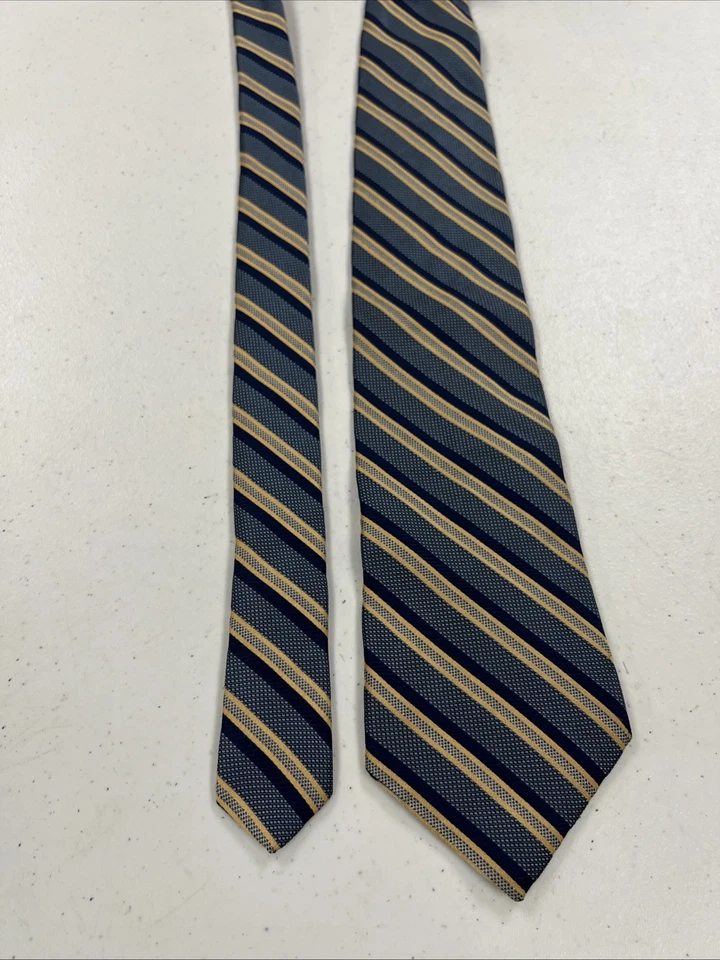 Corbata de cuello de seda azul marino y amarillo Joseph Abboud para hombre $118 Foto 2 de 4