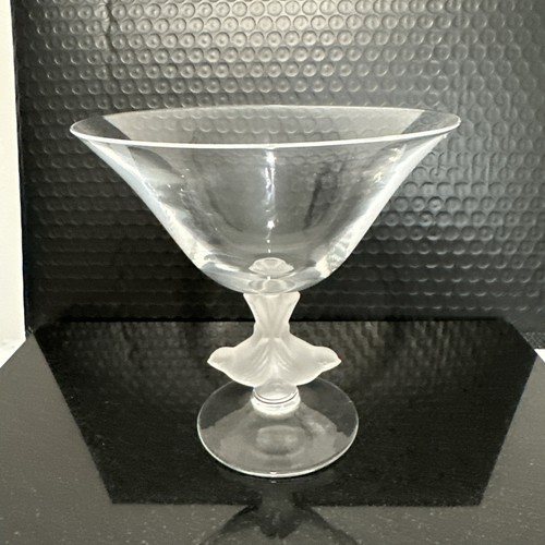 Sasaki Crystal Japan Etuso Yamagishi Wings Frosted Love Birds Compote Bowl NEAT!