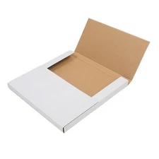 100 LP Record Album Mailer Book Box 12.5" x 12.5" x (1/2" or 1") White Portable
