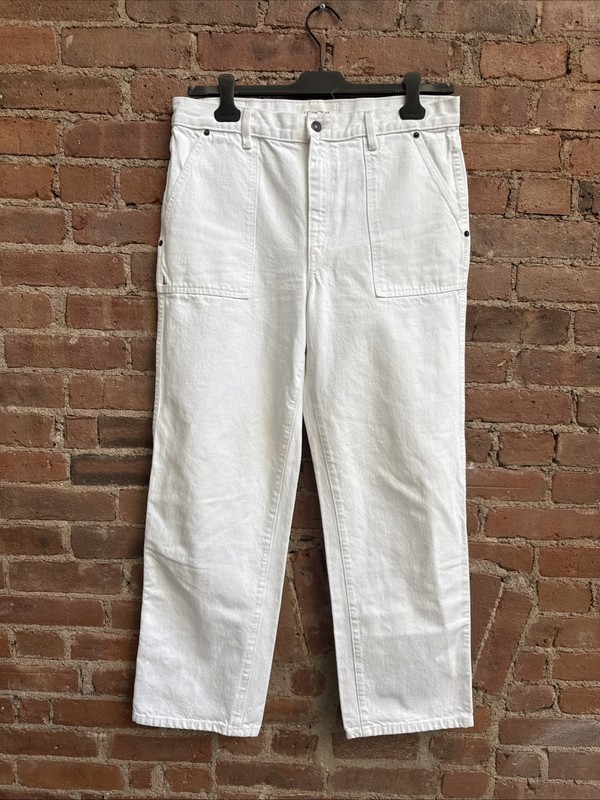 Lafayette 148 New York Women’s Carpenter Jeans, Sz 31, White 100% Cotton, USA